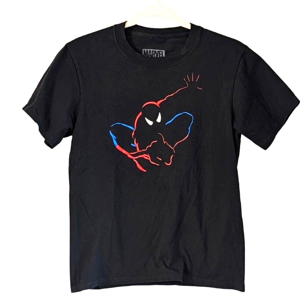 Spider-Man Universal Studios Graphic Tee Youth Large Black Marvel Shirt